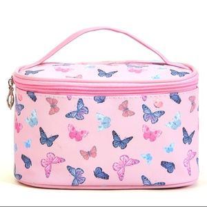 SB PU Leather Makeup Case in Pink with 9 Piece MAANGE Makeup Brushes